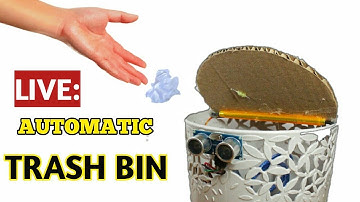 LIVE: Simulation in Tinkercad: AUTOMATIC TRASH BIN using Arduino,Ultrasonic Sensor adn Servo Motor