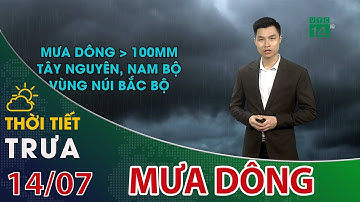 Thời tiết trưa, chiều 14/07/2021: Cả 3 miền đều có mưa dông rải rác| VTC14