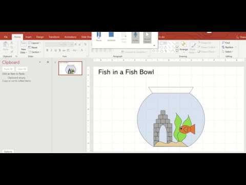 How to draw a Fish in a Fish Bowl (Lesson 4) by using Power Point