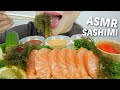 SALMON Sashimi with RED Tobiko and Sea Grapes *No Talking Eating Sounds | N.E Let's Eat