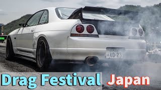 R33 GT-R ワイドボディ 813馬力デモカーでドラッグフェスティバル