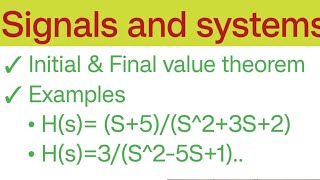 | Initial and final value theorem examples and solutions|
