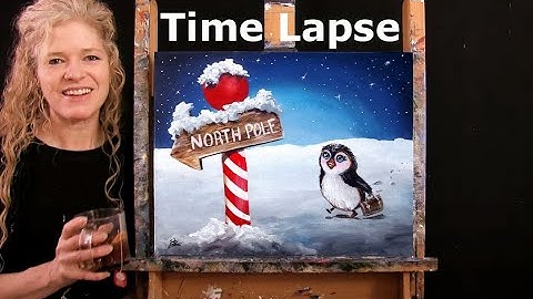 TIME LAPSE - Learn How to Paint HEADING NORTH with Acrylic - Fun Step by Step Animal Tutorial