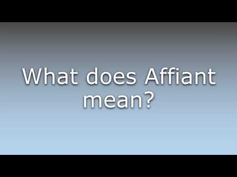 Video: Apa yang dimaksud dengan affiant?