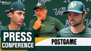 Mark Kotsay, Gunnar Hoglund, Tyler Soderstrom react to Athletics’ loss vs. Dodgers | NBC Sports BA