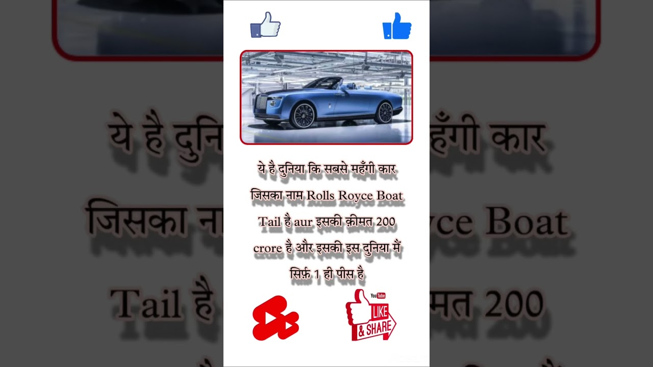 Worlds most expensive car Rolls Royce boat tail 