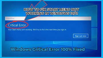How to fix start menu not working in windows 10/11