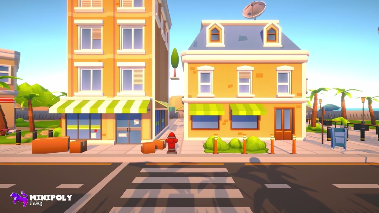 Minipoly Series - Modern Island City ( Stylized Lowpoly Environment ), video preview 2