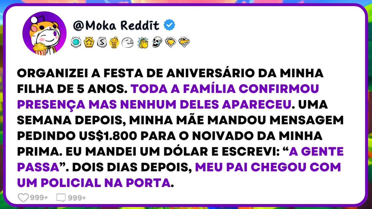 Minha Mãe Mandou Mensagem Pedindo Us$1.800 Para O Noivado Da Minha Prima. Eu Mandei Um Dólar