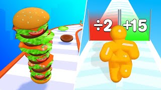 Burger Stack Runner 3D | Tall Man Run - All Level Gameplay Android,iOS - WORLD CUP GAME by ArcadeG 1,479 views 1 year ago 8 minutes, 58 seconds