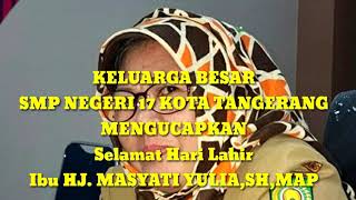 Selamat Milad Hari Lahir Ibu Hj Masyati Yulia, SH. MAP.  Kepala Dinas Pendidikan Kota Tangerang