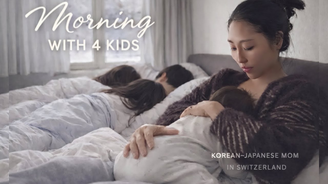 6AM Korean-Japanese Mom of 4 Morning | A day in my life Switzerland | 海外4児ママモーニングルーティン