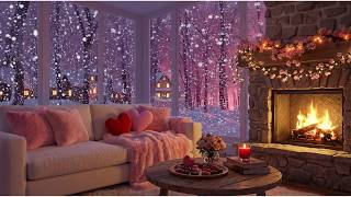 Peaceful Fireplace &amp; Soft Piano Music 🎵 Cozy Winter Night Ambience for Sleep