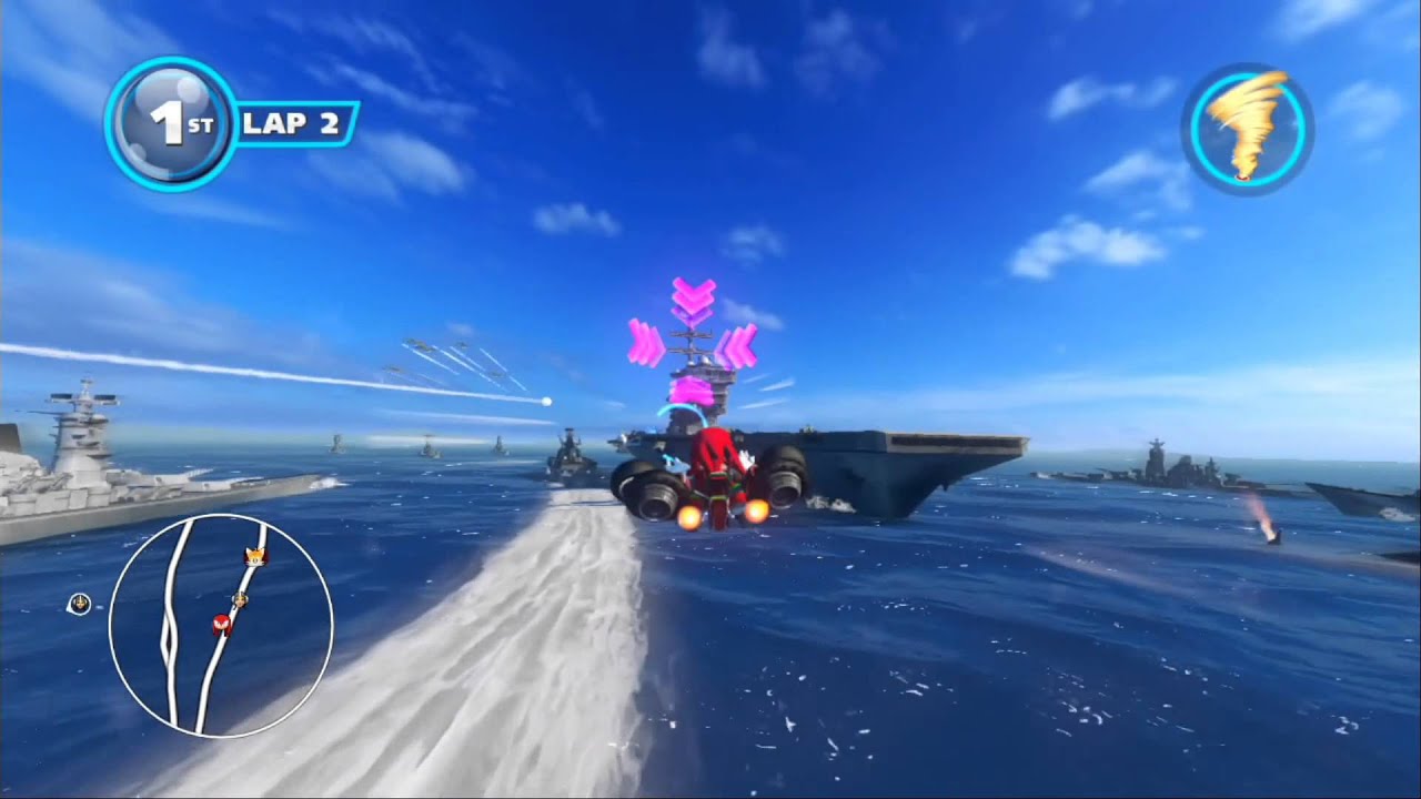 Sonic & All-Stars Racing Transformed (PS3): Carrier Zone - Expert - Knuckles