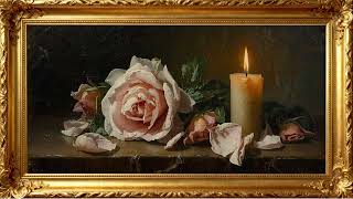 Soft Romance – 4K Roses and Candles Oil Painting Wallpaper for TV | 4K Frame TV Art screenshot 4