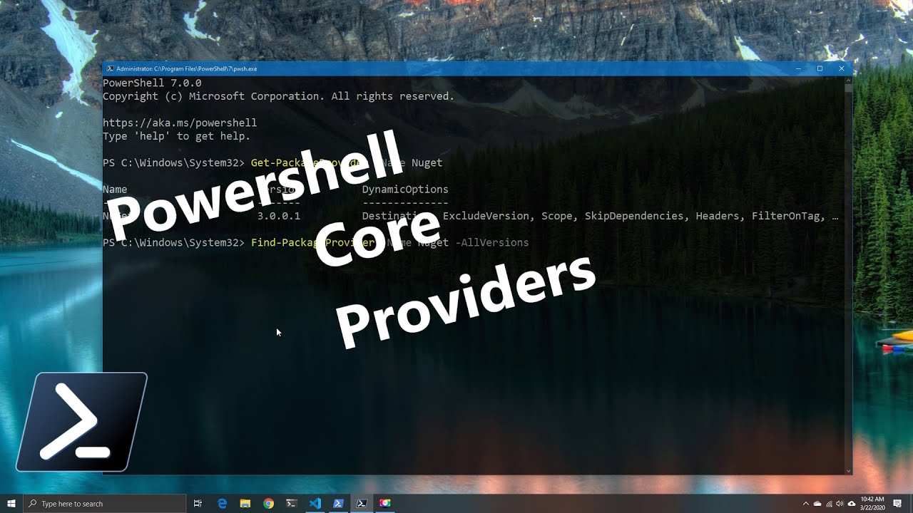 Powershell 7 package providers missing for now - YouTube