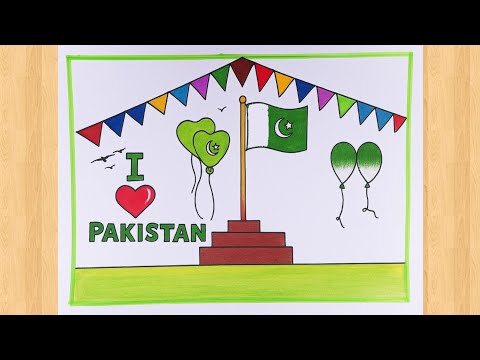 14 August Poster drawing//Independence day chart paper drawing//Independence day poster drawing