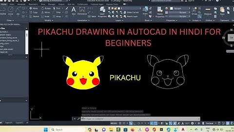 Pikachu drawing in AutoCAD| AutoCAD 2D  (for complete video check in the description )#shortsfeed