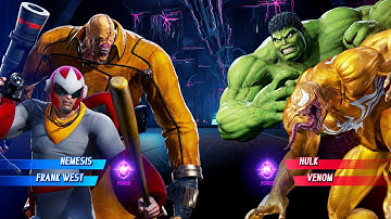 Nemesis & Frank West vs Hulk & Yellow Venom (Very Hard) - Marvel vs Capcom | 4K UHD Gameplay
