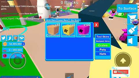 ROBLOX Mining Simulator 100 LEGENDARY HAT CRATES OPENING! Part 1/2