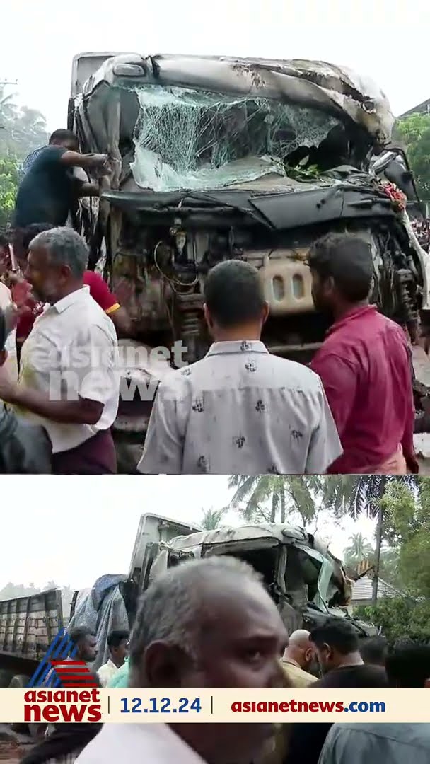 പാലക്കാട് അപകടത്തിൽപ്പെട്ടത് അഞ്ച് വിദ്യാർത്ഥികൾ; ലോറി പൂർണ്ണമായും തകർന്നു