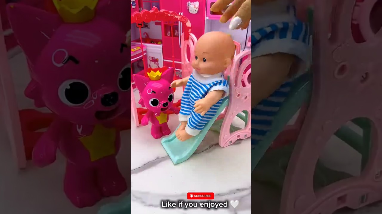 Satisfying With Unboxing Doll Swing and Slide Toys, ASMR Video 
