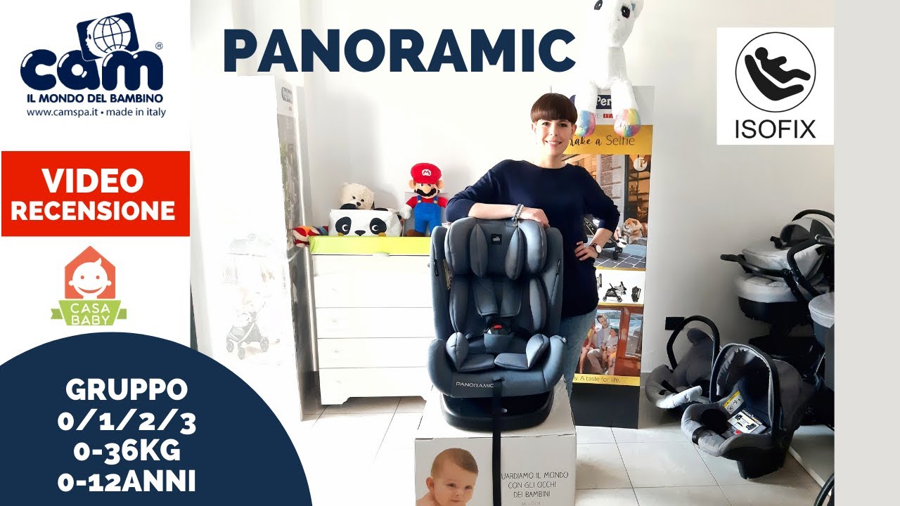 CAM PANORAMIC SEGGIOLINO 0-36 kg: Seduta girevole, agganci isofix, codice  sconto! 