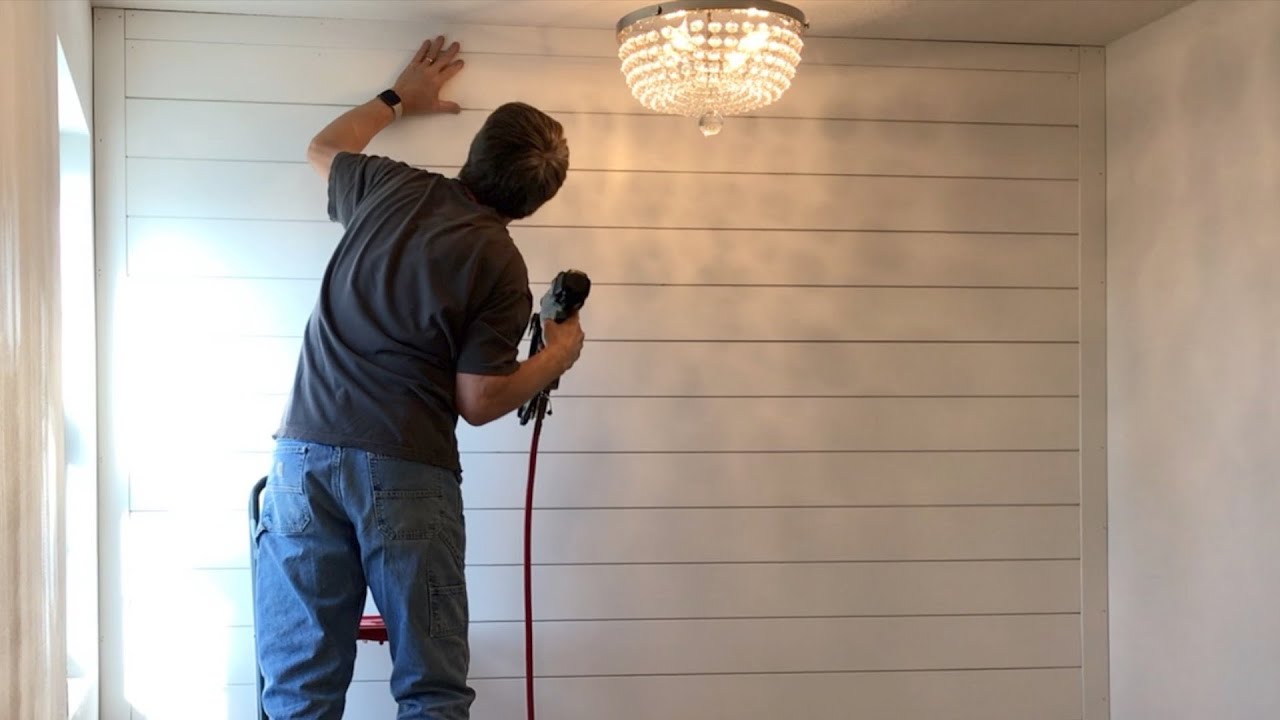 Install Metrie Pre Finished Shiplap in Bathroom Remodel @DIY Boomers ...
