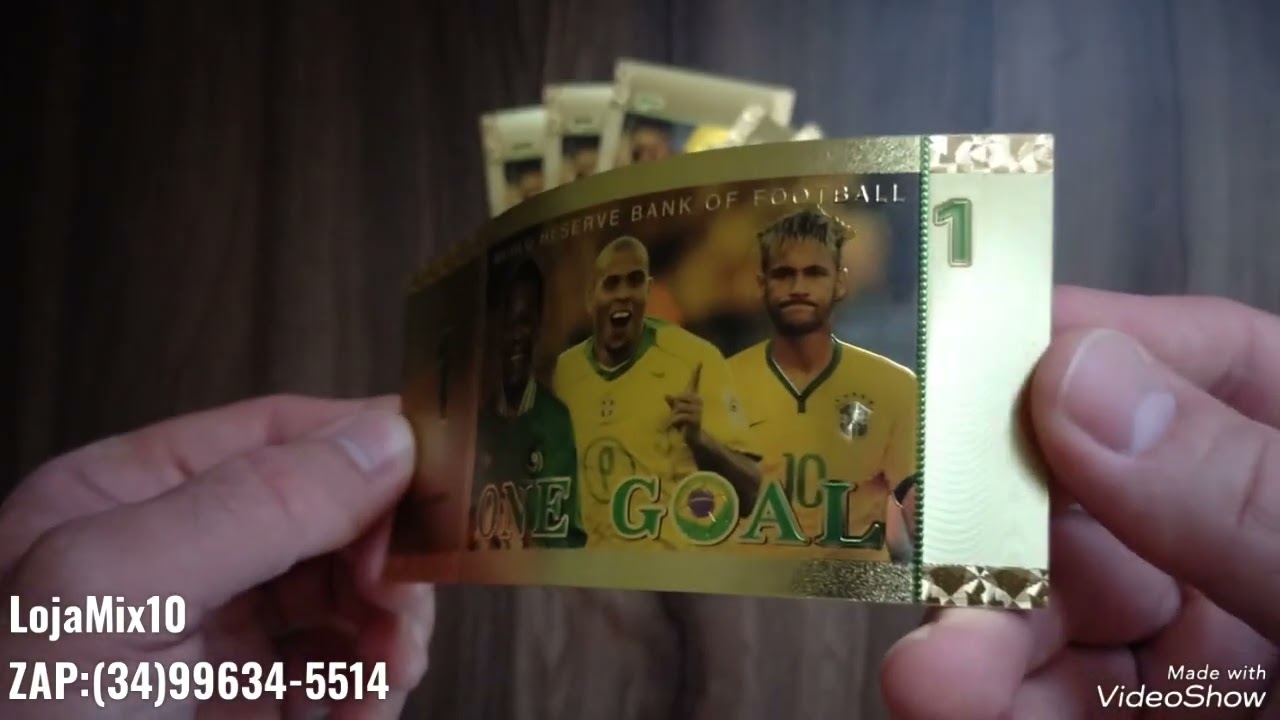 Cédula De Polímero Fantasia Souvenir Dos Jogadores Pelé, Ronaldinho e Neymar, Excelente Qualidade