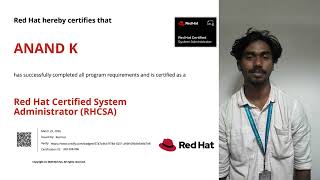 Student Review (Anand K) - Red Hat RHCSA Certification feedback