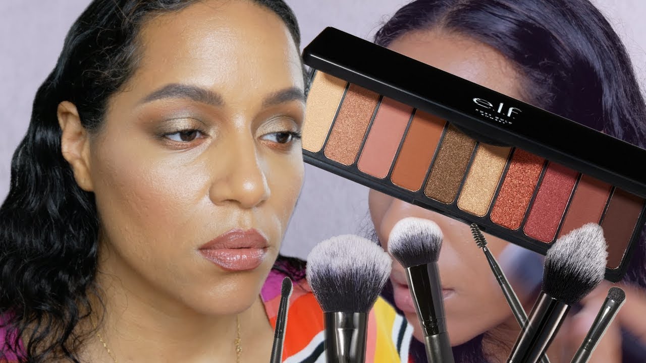 Testing Elf Cosmetics Brushes to Create a Full Face Look + Rose Gold Sunset Palette