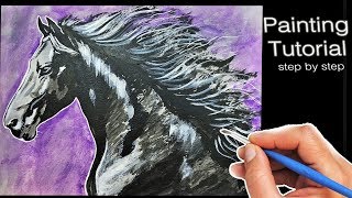 horse painting paint tutorial step acrylics