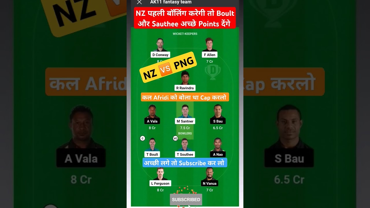 NZ vs PNG Dream11 Prediction l nz vs png dream11 team prediction l New Zealand vs Png Dream11