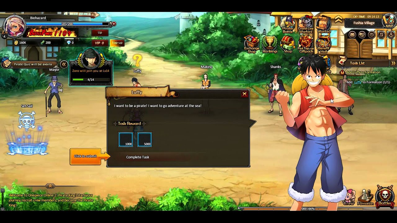 One Piece Online 2: Pirate King Anime browser RPG Game