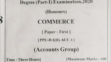 B Com Part 1 Accounts Hons   Paper 1 Question Paper   Patliputra University   2020  480 X 854