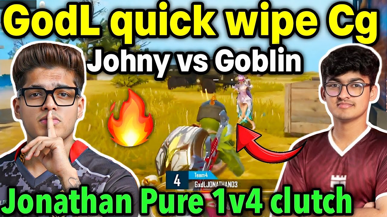 Godlike quick wipe Cg in 4v4 fight 🔥 Jonathan pure 1v4 clutch 🇮🇳 - YouTube
