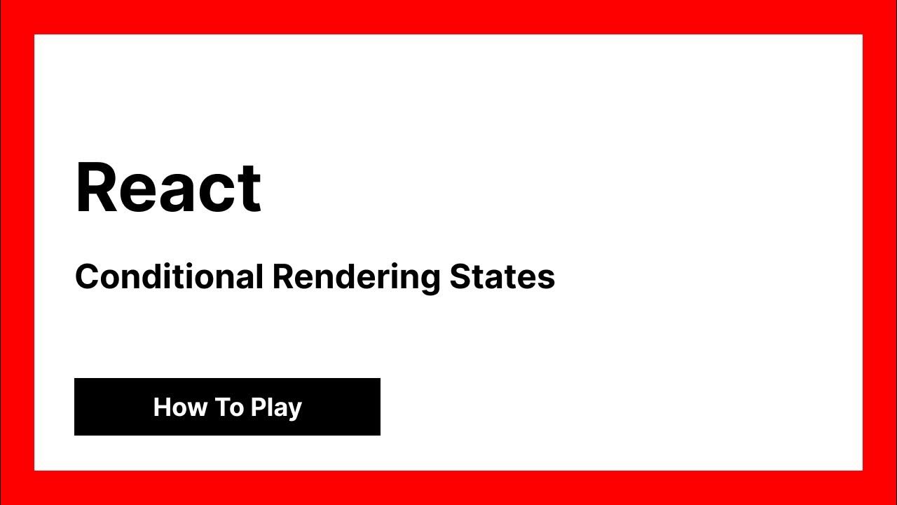 React Conditional Rendering BBC How To Play Quiz Example YouTube