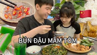 #24 Bạn gái Trung  lần đầu ăn Bún Đậu Mắm Tôm  | Du Học Trung Quốc