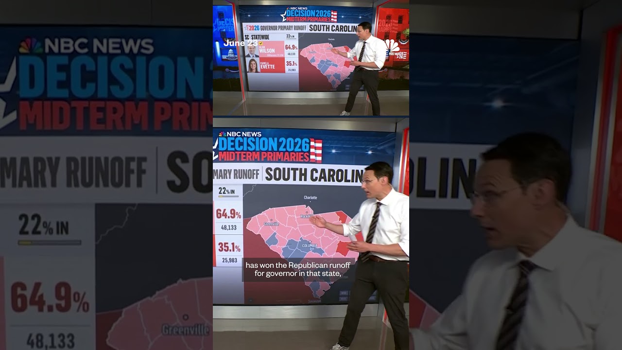 Alan Wilson wins the Republican primary runoff for South Carolina governor, NBC News projects. Alan Wilson wins the Republican primary runoff for South Carolina governor, NBC News projects.