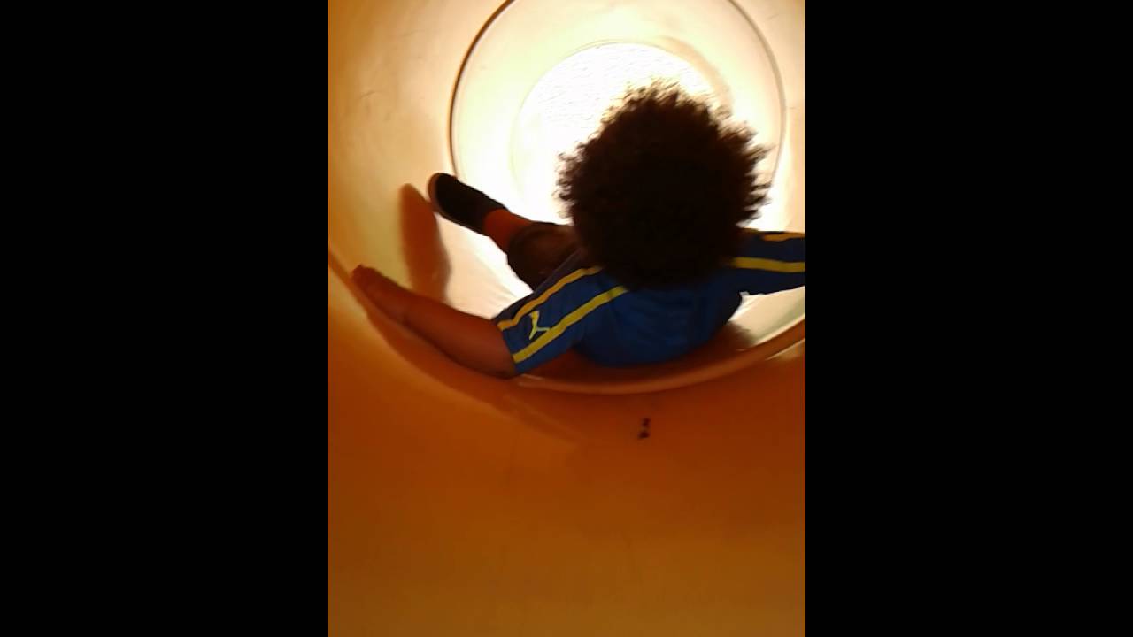Kid slides down slide keeps hitting head YouTube