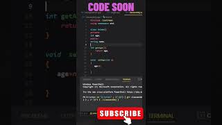 Setter &  Getter function  in c++ #codesoon #coding