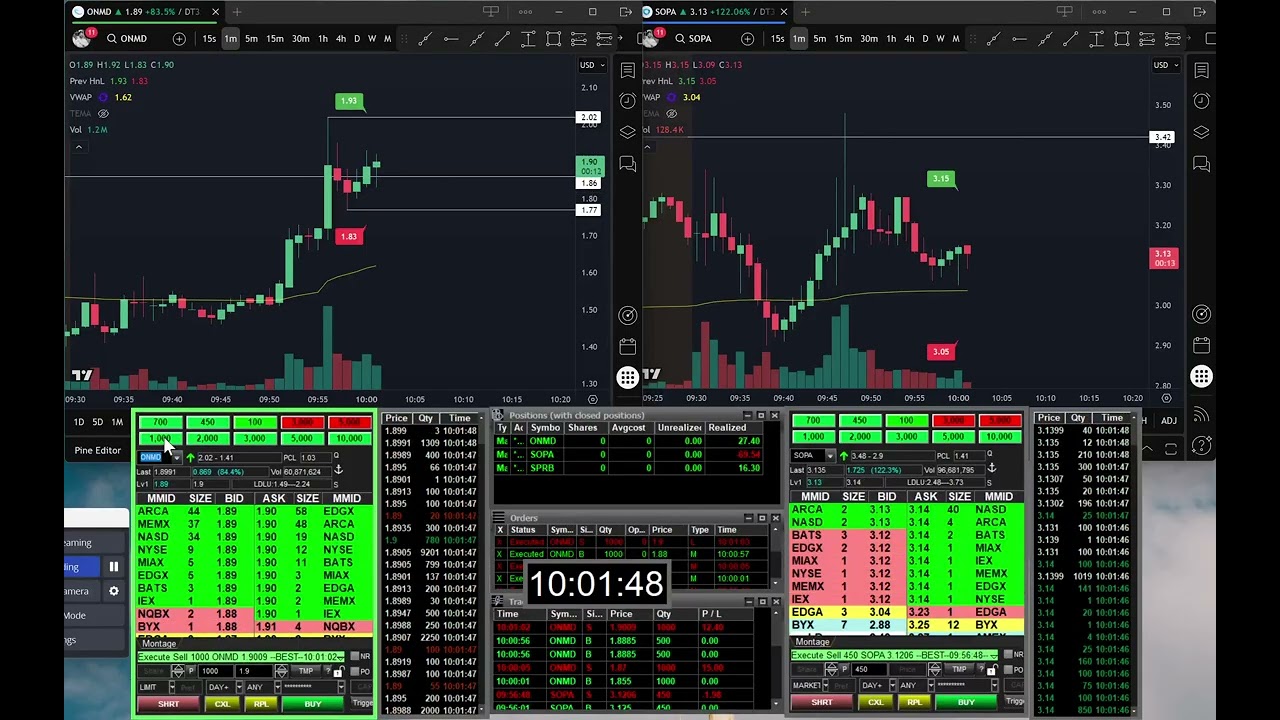Green +$19 Day Trading ONMD, SPRB - Oct. 6, 2025