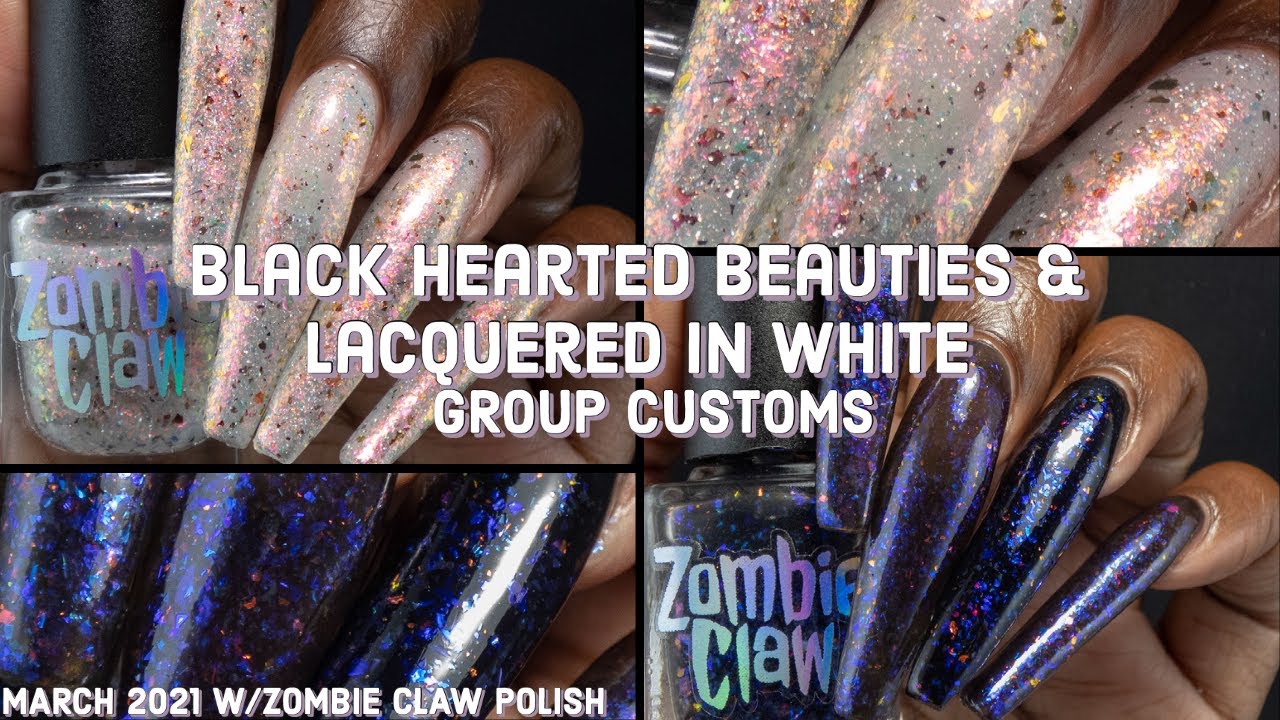Zombie Claw Polish | Black Hearted Beauties and Lacquered In White