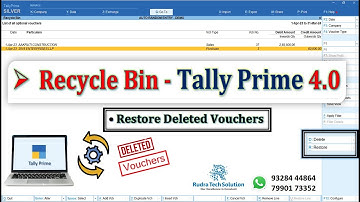 Tally Recycle Bin In Tally Prime Software // Restore Deleted Vouchers in Tally Prime Software
