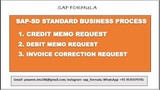 CONCEPT 29- CREDIT MEMO REQUEST || DEBIT MEMO REQUEST || INVOICE CORRECTION REQUEST || SAP FORMULA||