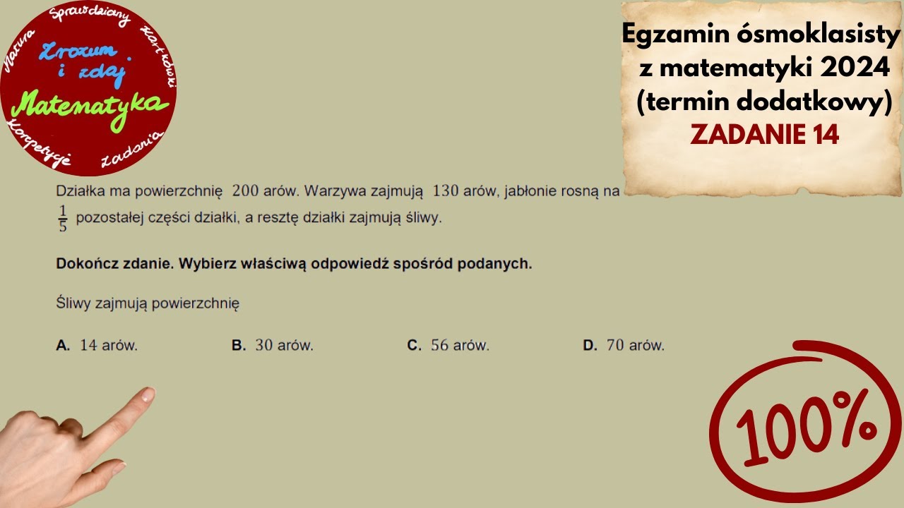 Liczby Całkowite Sprawdzian Klasa 6 Zadanie 14. Ułamek z liczby. EGZAMIN ÓSMOKLASISTY 𝗠𝗔𝗧𝗘𝗠𝗔𝗧𝗬𝗞𝗔 CKE