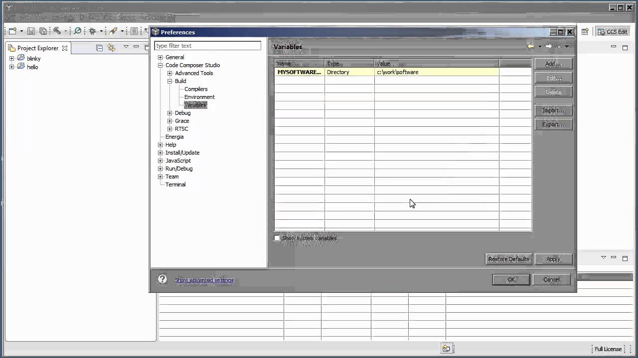 Creating Variables for use with Portable Projects