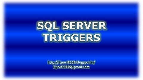SQL Server Triggers Example