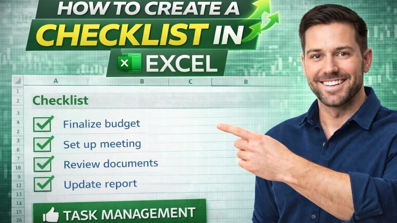 How to Create a Checklist in Excel (Step by Step Tutorial) - YouTube