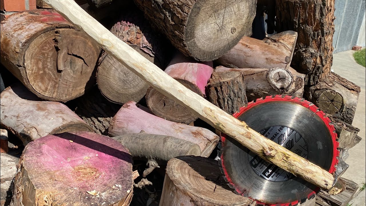 Saw blade battle ax part two the test YouTube